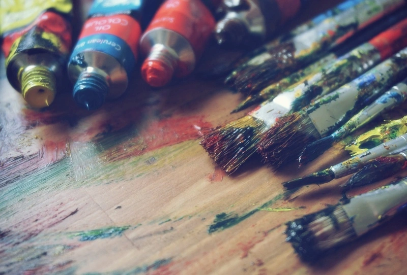 Photo of artist's materials