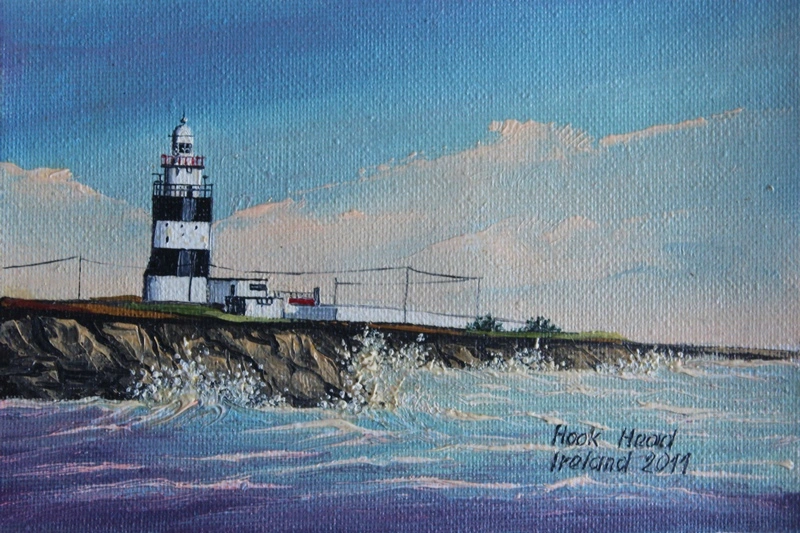 Miniature oil painting of Hook Head lighthouse